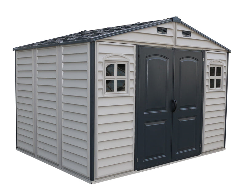 Vinyl Garden Shed 3.2 x 2.4 m (10.5 x 8 ft) with Foundation Kit and Window - image 3