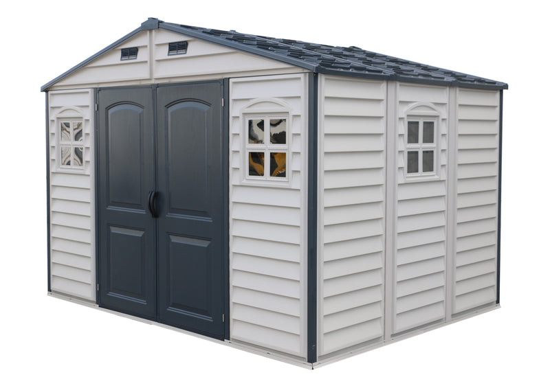 Vinyl Garden Shed 3.2 x 2.4 m (10.5 x 8 ft) with Foundation Kit and Window - image 4