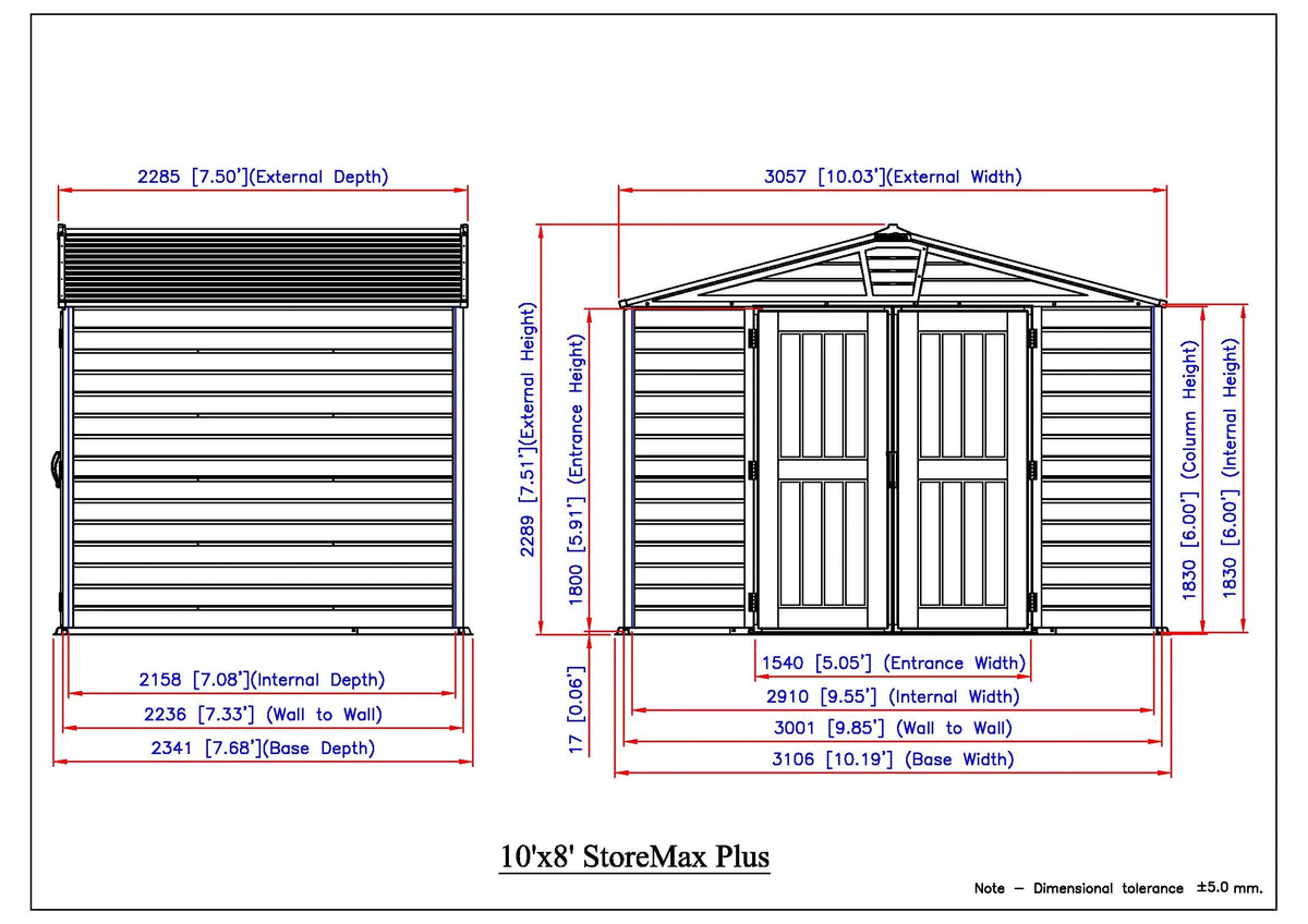 Vinyl Garden Shed 3.2 x 2.4 m (10.5 x 8 ft) with Moulded Floor and Roof Light - image 16