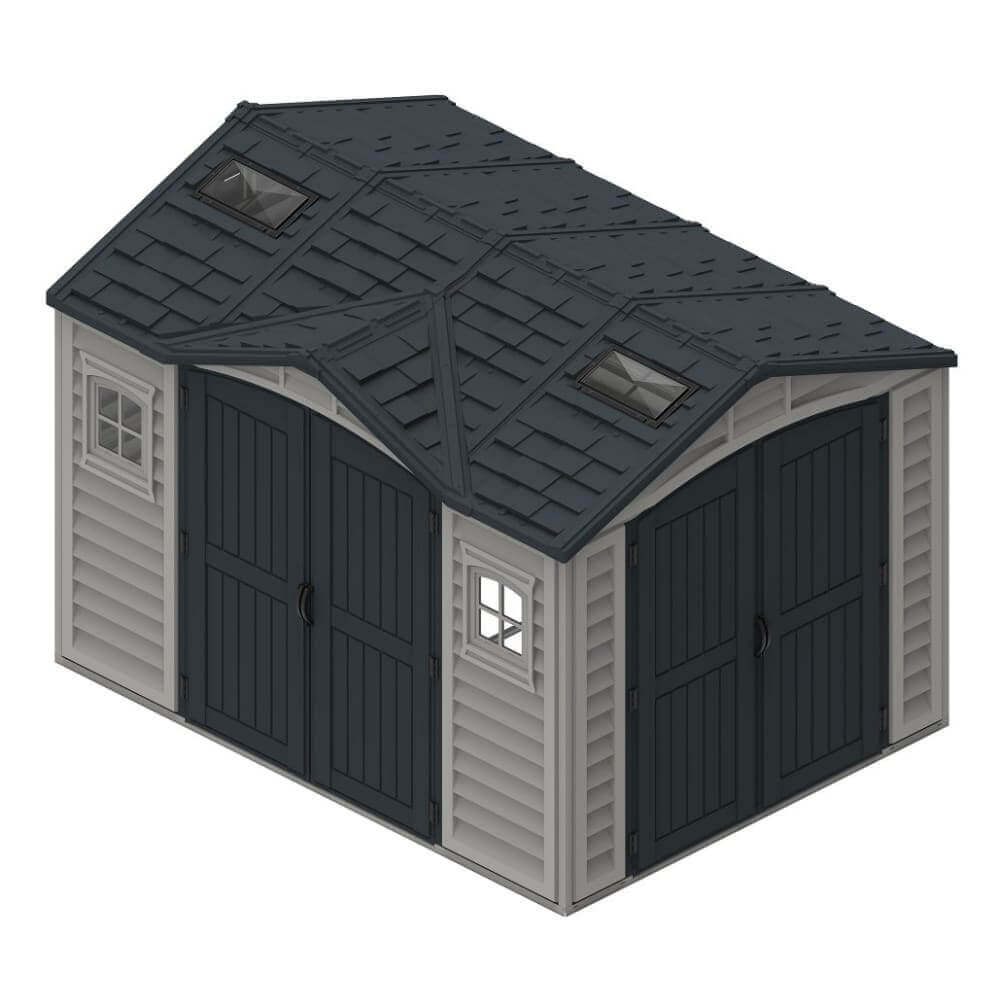 Vinyl Garden Shed 3.2 x 2.5 m (10.5 x 8 ft) with Side Doors and 2 Windows - image 1