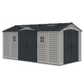 Vinyl Garden Shed 4.8 x 2.5 m (15 x 8 ft) with Side Doors and 2 Windows - image 1