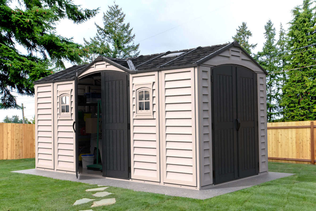 Vinyl Garden Shed 4.8 x 2.5 m (15 x 8 ft) with Side Doors and 2 Windows - image 10