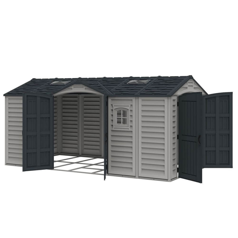 Vinyl Garden Shed 4.8 x 2.5 m (15 x 8 ft) with Side Doors and 2 Windows - image 2