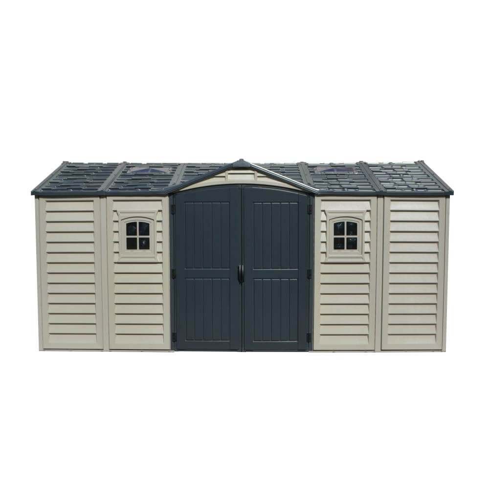 Vinyl Garden Shed 4.8 x 2.5 m (15 x 8 ft) with Side Doors and 2 Windows - image 4