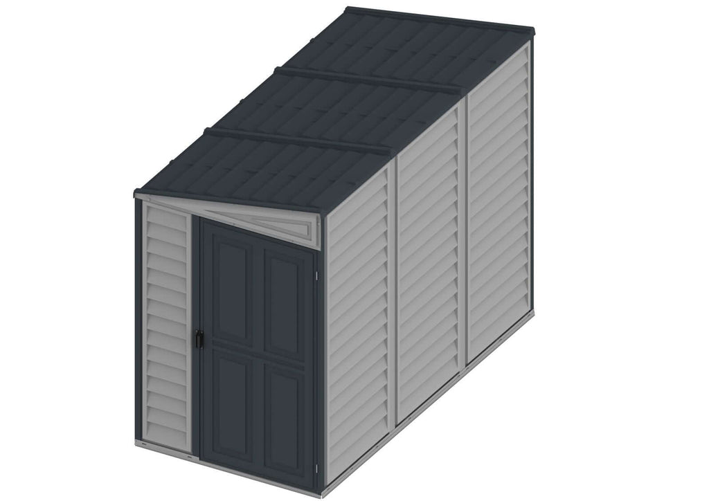 Vinyl Lean-To Shed 2.4 x 1.2 m (4 x 8 ft) with Foundation Kit - Grey - image 3