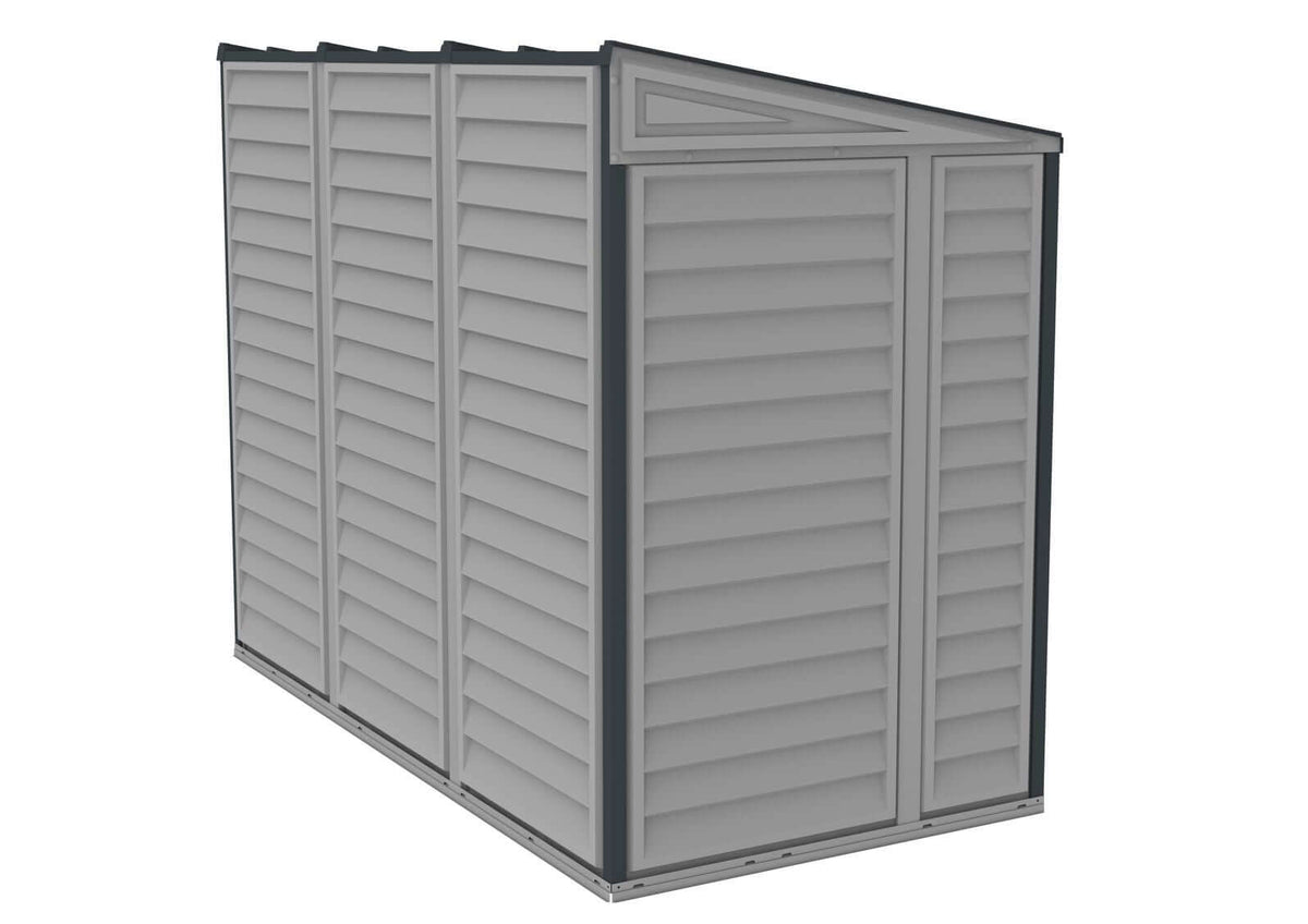 Vinyl Lean-To Shed 2.4 x 1.2 m (4 x 8 ft) with Foundation Kit - Grey - image 4