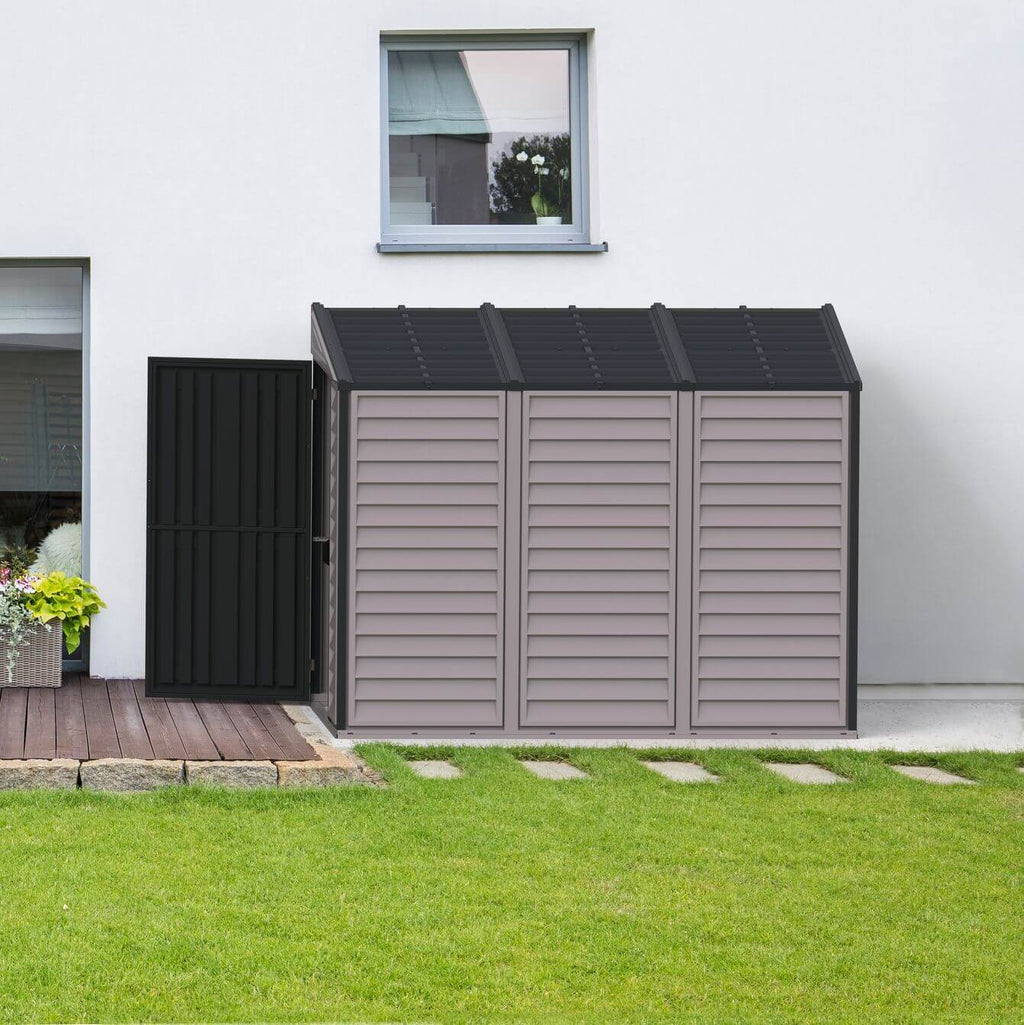 Vinyl Lean-To Shed 2.4 x 1.2 m (4 x 8 ft) with Foundation Kit - Grey - image 5