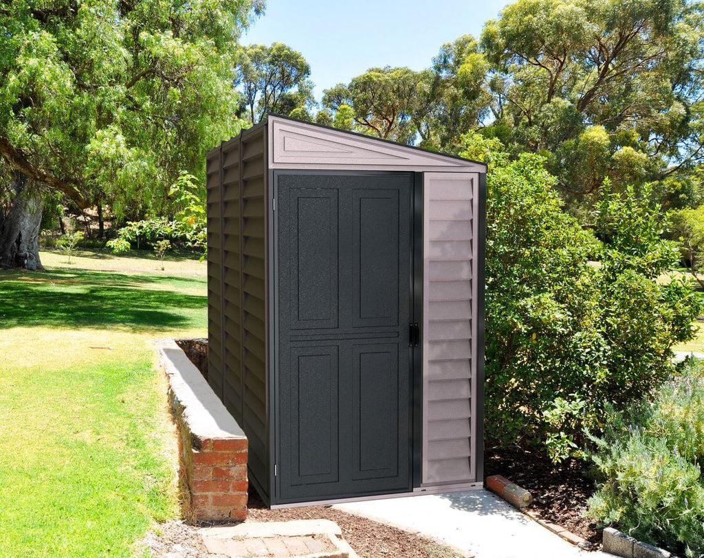 Vinyl Lean-To Shed 2.4 x 1.2 m (4 x 8 ft) with Foundation Kit - Grey - image 6