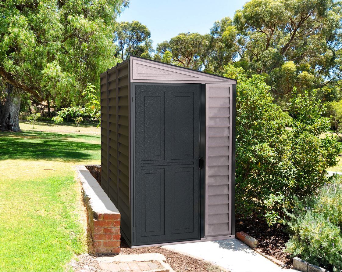 Vinyl Lean-To Shed 2.4 x 1.2 m (4 x 8 ft) with Foundation Kit - Grey - image 6