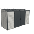 Vinyl Lean-To Shed 3.2 x 1.2 m (10 x 4 ft) with Foundation Kit - Grey - image 1