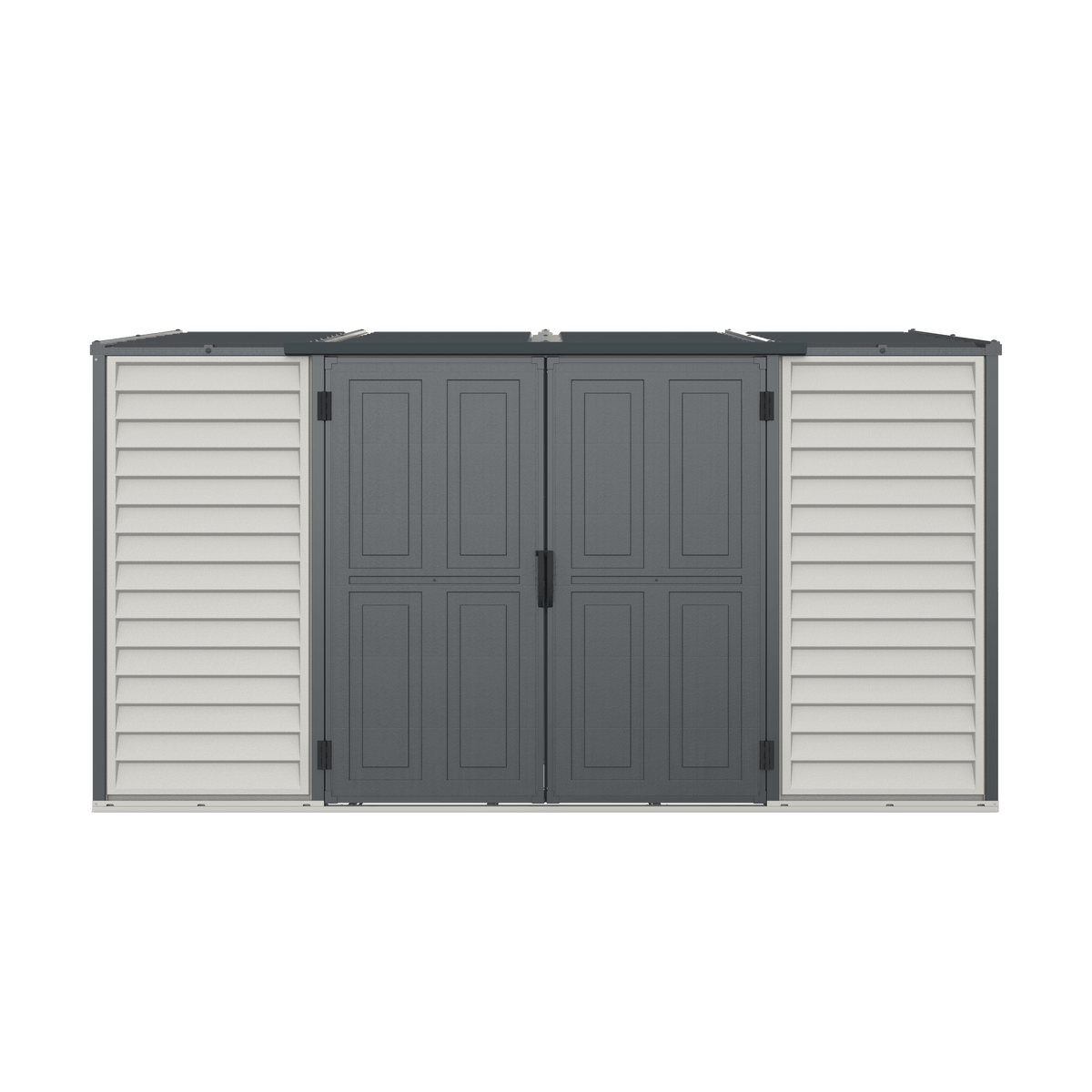 Vinyl Lean-To Shed 3.2 x 1.2 m (10 x 4 ft) with Foundation Kit - Grey - image 2