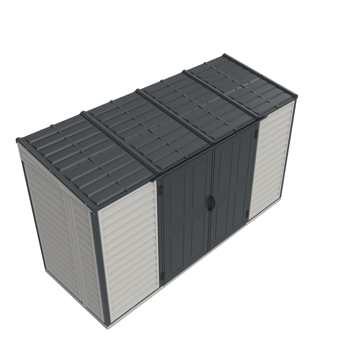 Vinyl Lean-To Shed 3.2 x 1.2 m (10 x 4 ft) with Foundation Kit - Grey - image 3