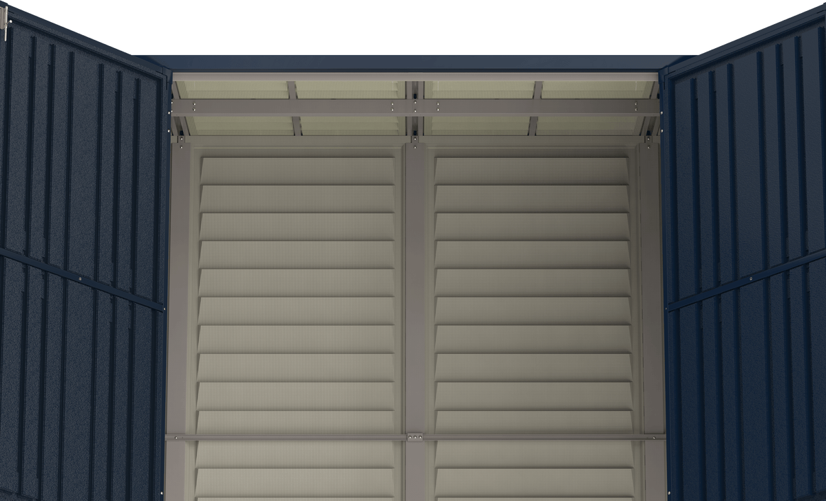 Vinyl Lean-To Shed 3.2 x 1.2 m (10 x 4 ft) with Foundation Kit - Grey - image 8
