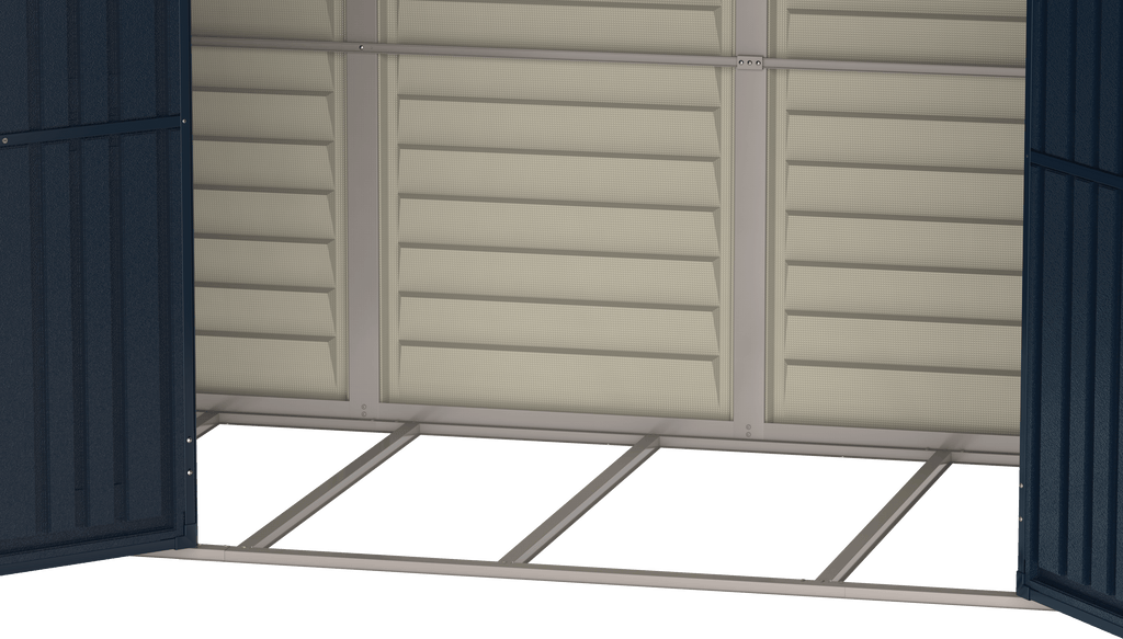 Vinyl Lean-To Shed 3.2 x 1.2 m (10 x 4 ft) with Foundation Kit - Grey - image 9