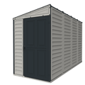 Vinyl Lean-To Shed 3.2 x 1.2 m (4 x 10 ft) Single Door - Grey - image 1
