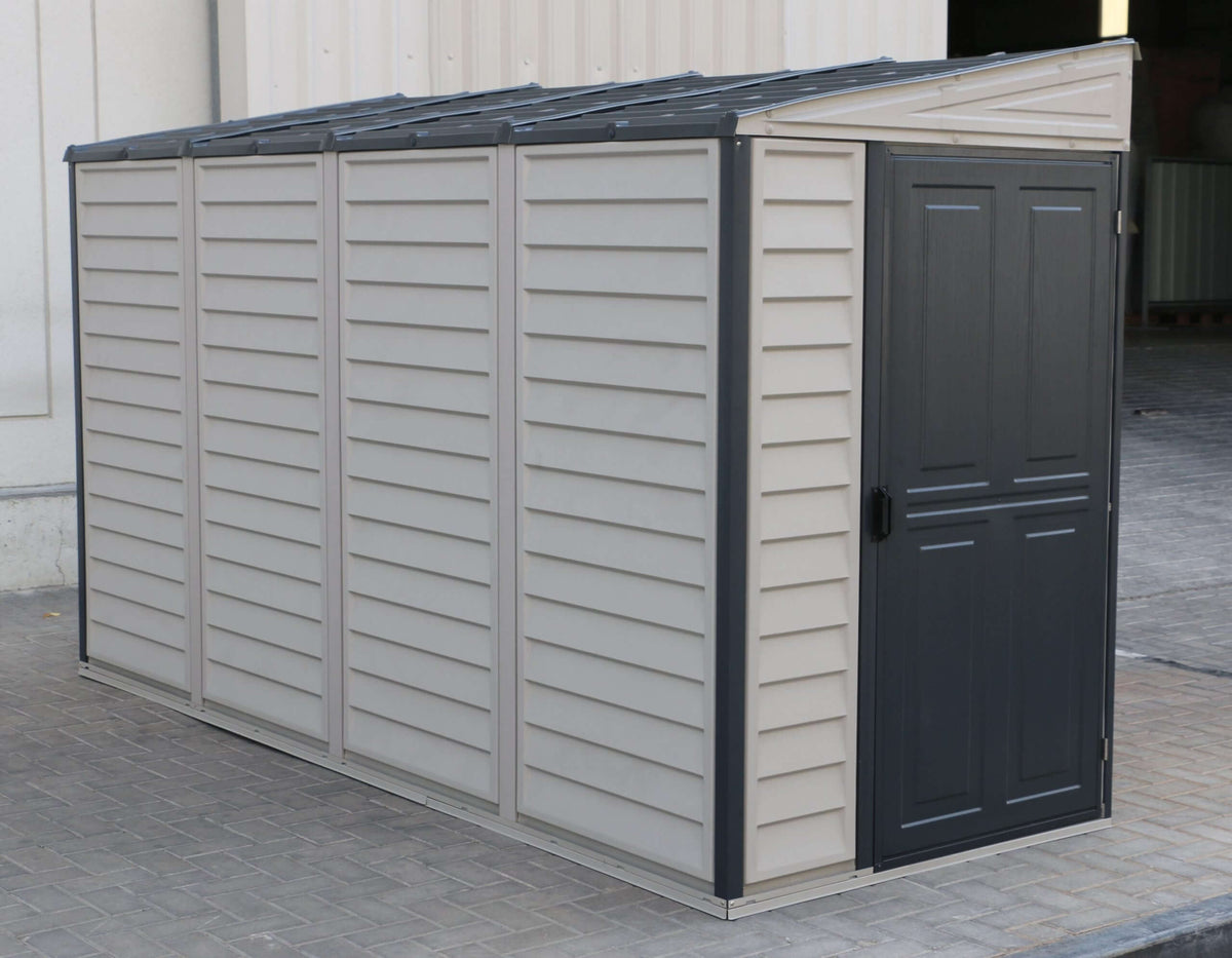 Vinyl Lean-To Shed 3.2 x 1.2 m (4 x 10 ft) Single Door - Grey - image 10