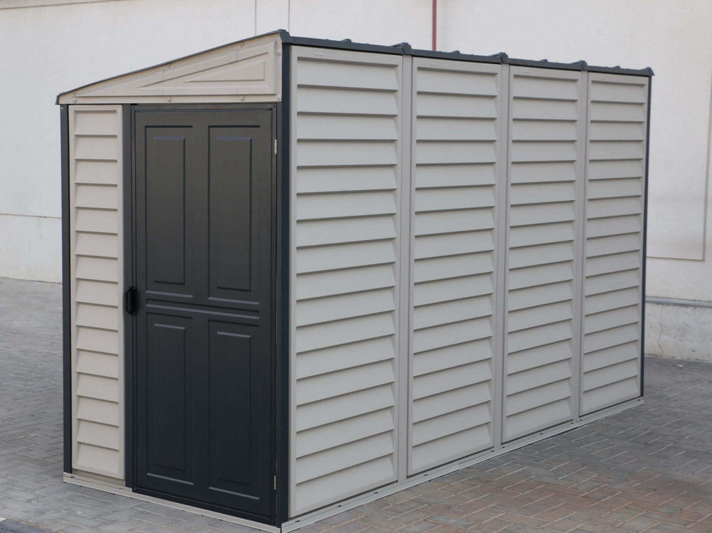Vinyl Lean-To Shed 3.2 x 1.2 m (4 x 10 ft) Single Door - Grey - image 11