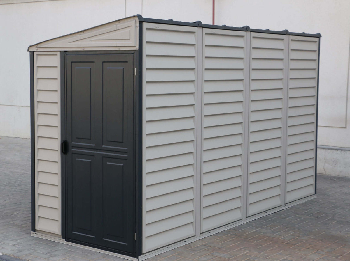 Vinyl Lean-To Shed 3.2 x 1.2 m (4 x 10 ft) Single Door - Grey - image 11