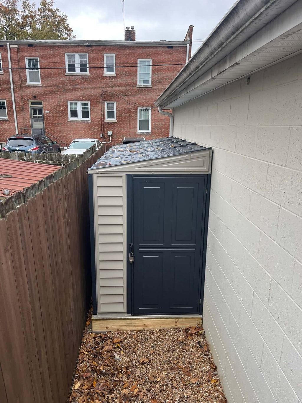 Vinyl Lean-To Shed 3.2 x 1.2 m (4 x 10 ft) Single Door - Grey - image 14
