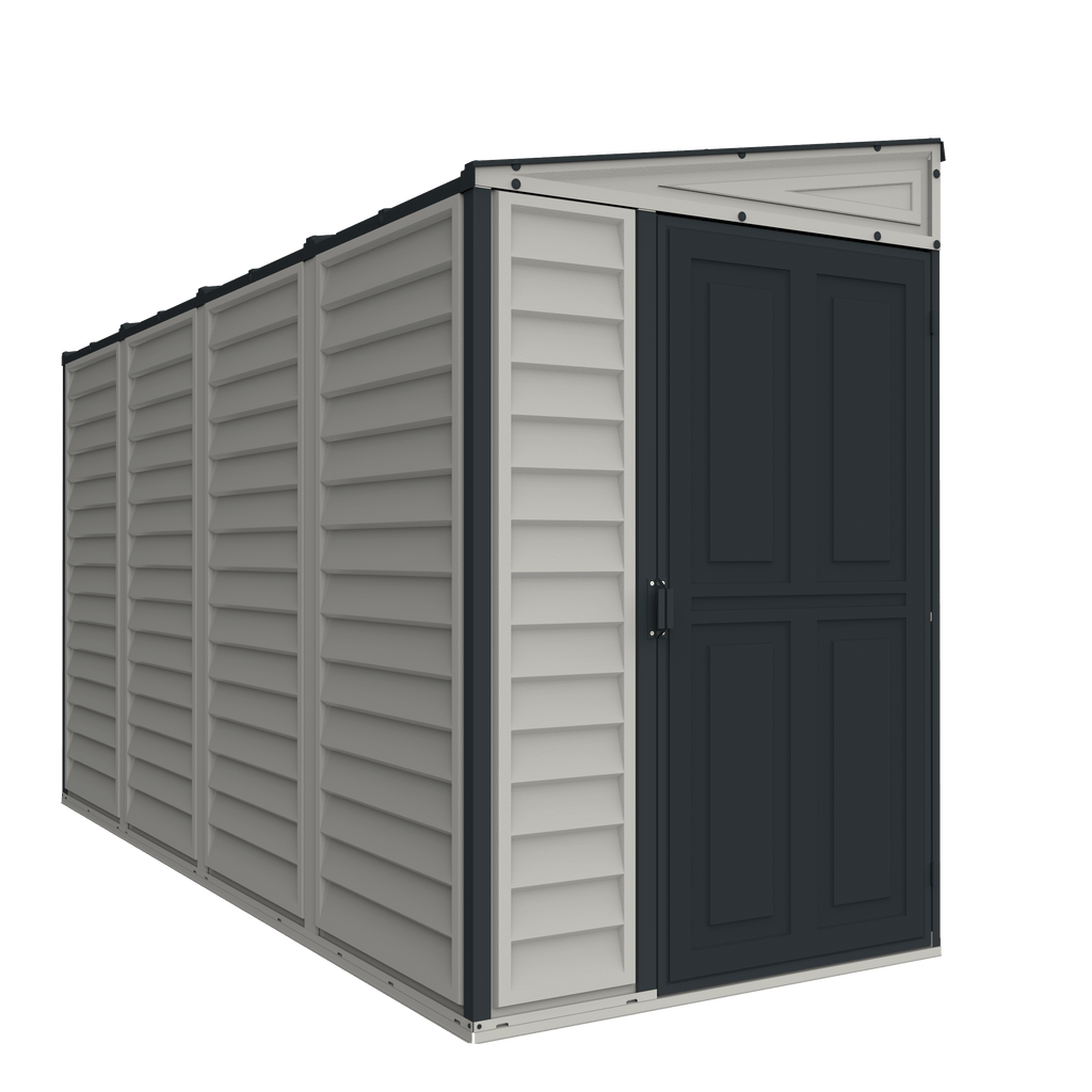Vinyl Lean-To Shed 3.2 x 1.2 m (4 x 10 ft) Single Door - Grey - image 2