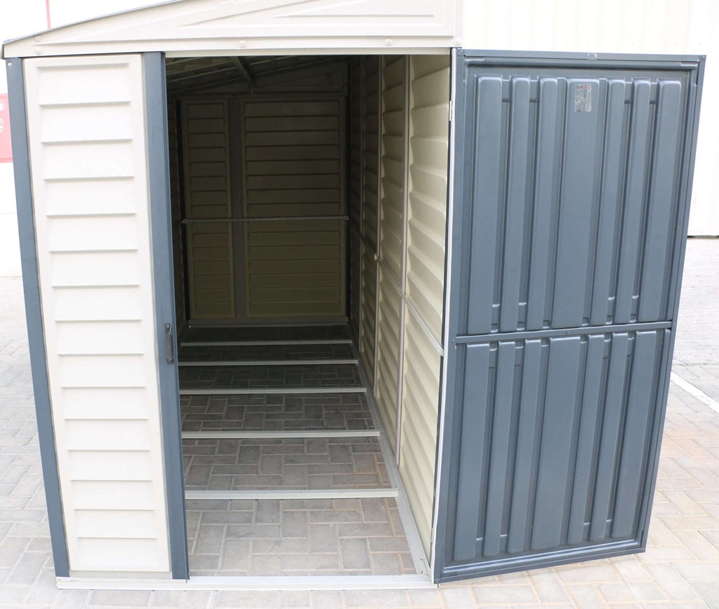 Vinyl Lean-To Shed 3.2 x 1.2 m (4 x 10 ft) Single Door - Grey - image 6