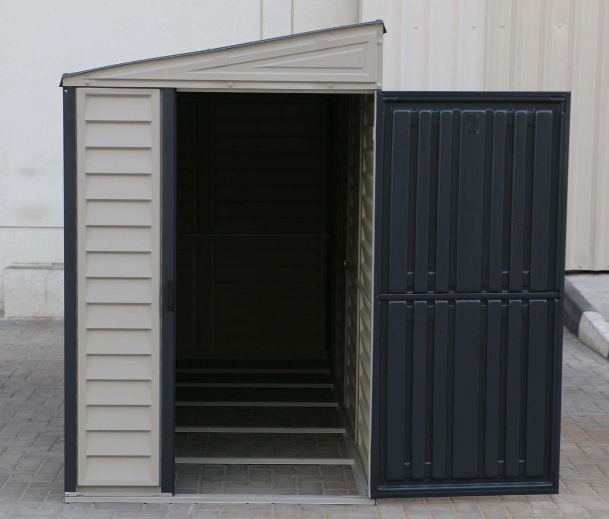 Vinyl Lean-To Shed 3.2 x 1.2 m (4 x 10 ft) Single Door - Grey - image 7