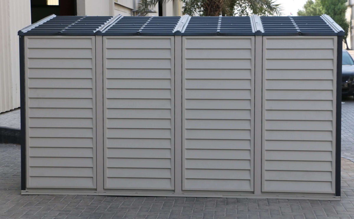 Vinyl Lean-To Shed 3.2 x 1.2 m (4 x 10 ft) Single Door - Grey - image 9