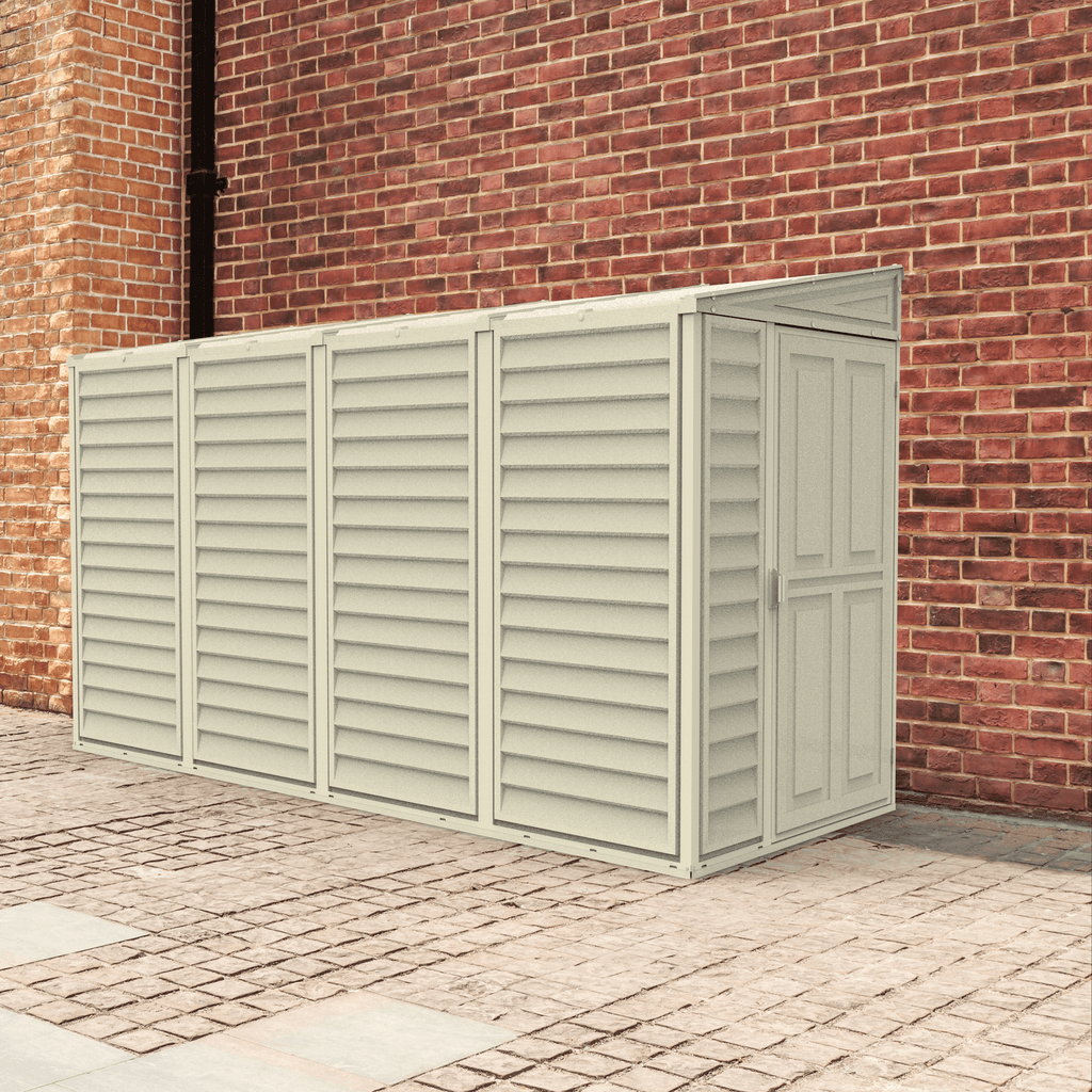 Vinyl Lean-To Shed 3.2 x 1.2 m (4 x 10 ft) Single Door - Ivory - image 12