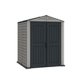 Vinyl Pent Garden Shed 1.6 x 1.7 m (5 x 5 ft) with Floor - Grey - image 1