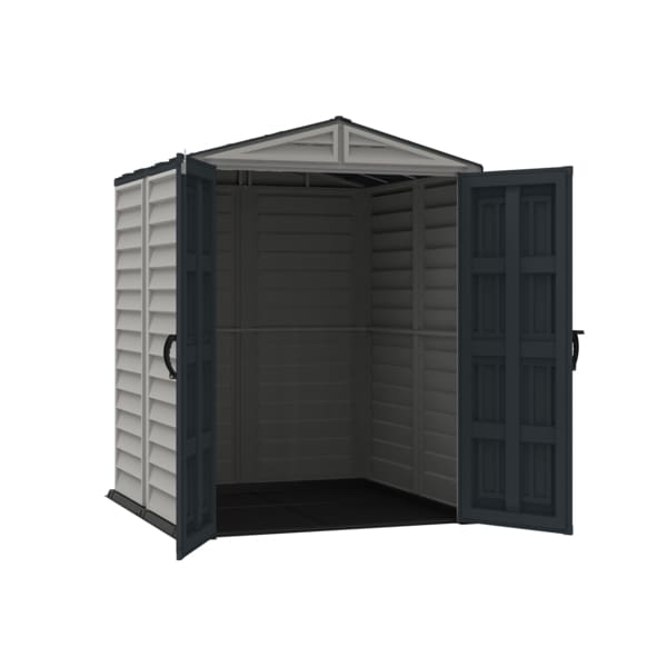 Vinyl Pent Garden Shed 1.6 x 1.7 m (5 x 5 ft) with Floor - Grey - image 2