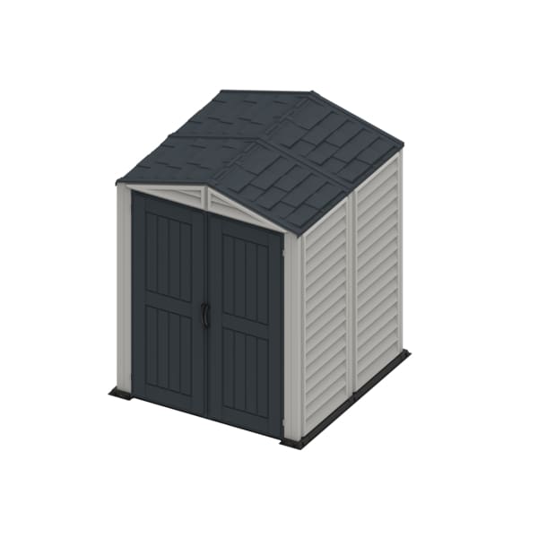 Vinyl Pent Garden Shed 1.6 x 1.7 m (5 x 5 ft) with Floor - Grey - image 3