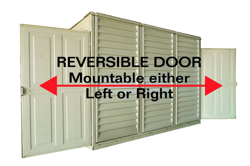 Vinyl Side Shed 1.2 x 2.4 m (4 x 8 ft) with Reversible Door and Foundation - view 21