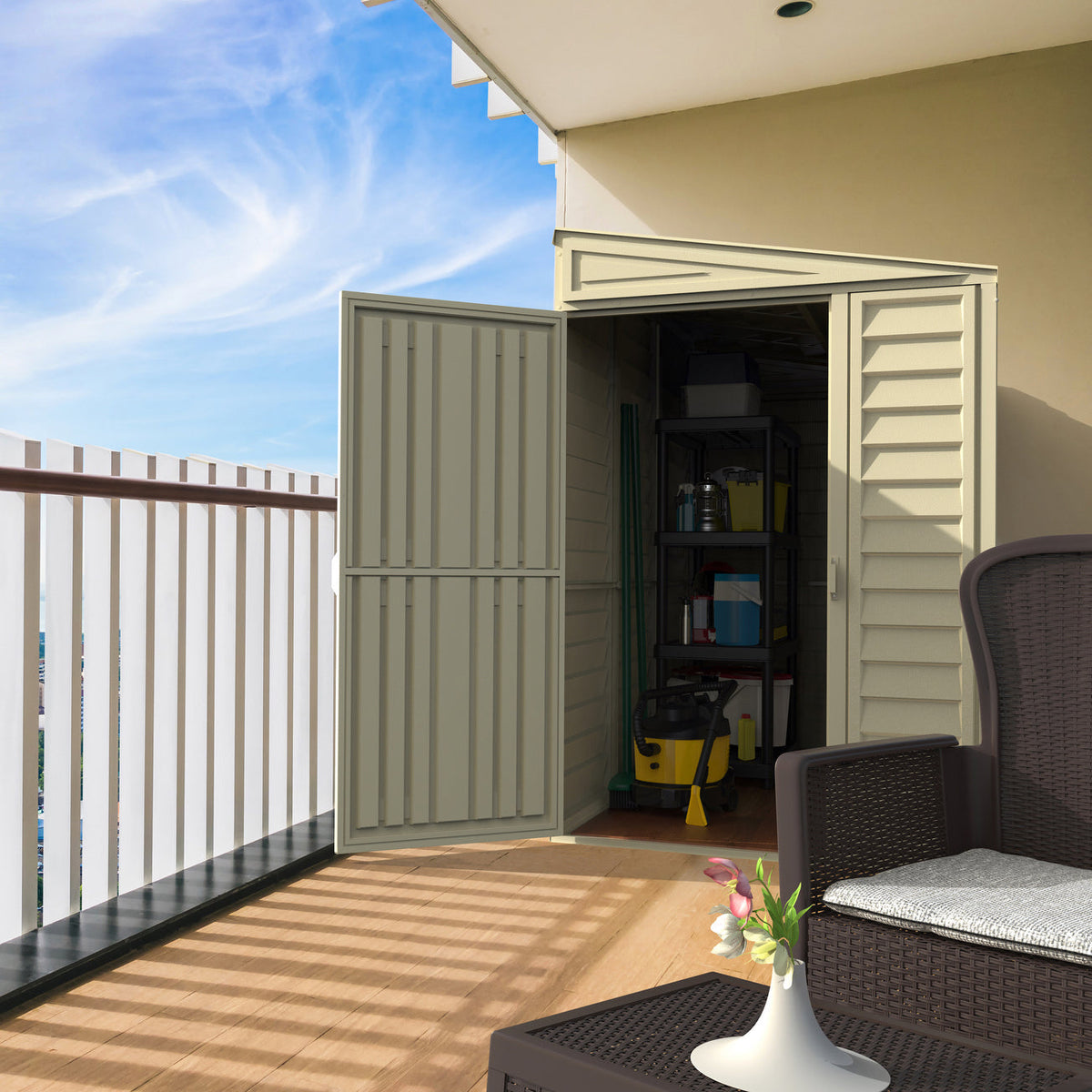 Vinyl Side Shed 1.2 x 2.4 m (4 x 8 ft) with Reversible Door and Foundation - image 6