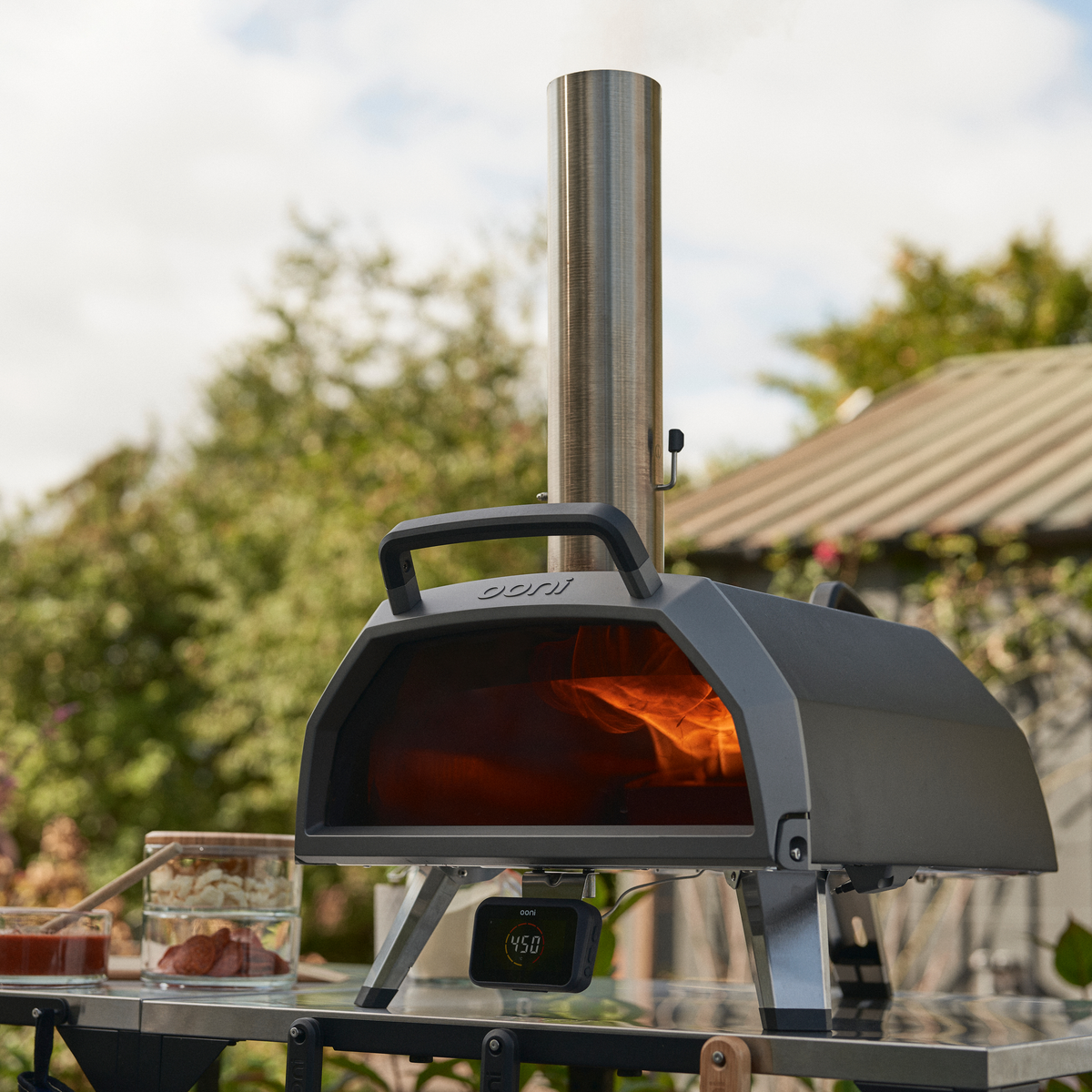 Wood and Charcoal Pizza Oven 17 Inch with Glass Door and Bluetooth Probe - image 7