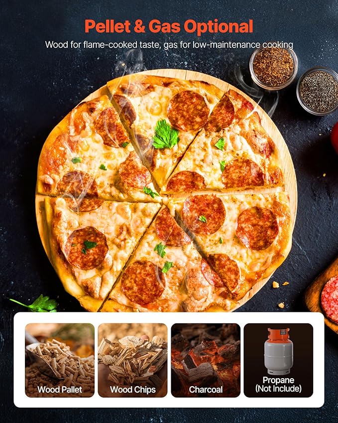 Wood and Propane Pizza Oven 16 Inch Portable with Carry Bag - Matt Black - image 3