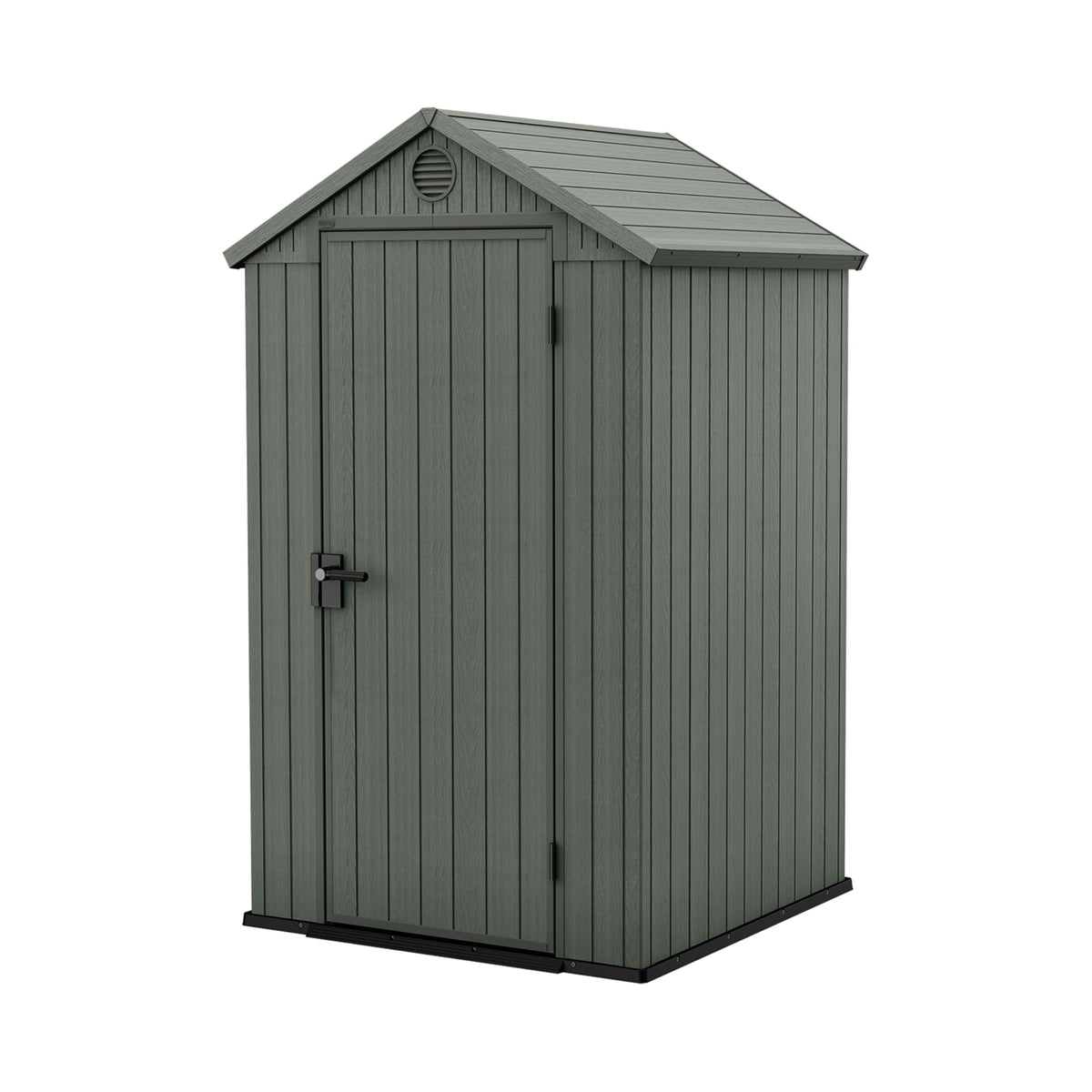 Grey wood-effect resin garden shed 6 x 8 ft with double doors - view 28