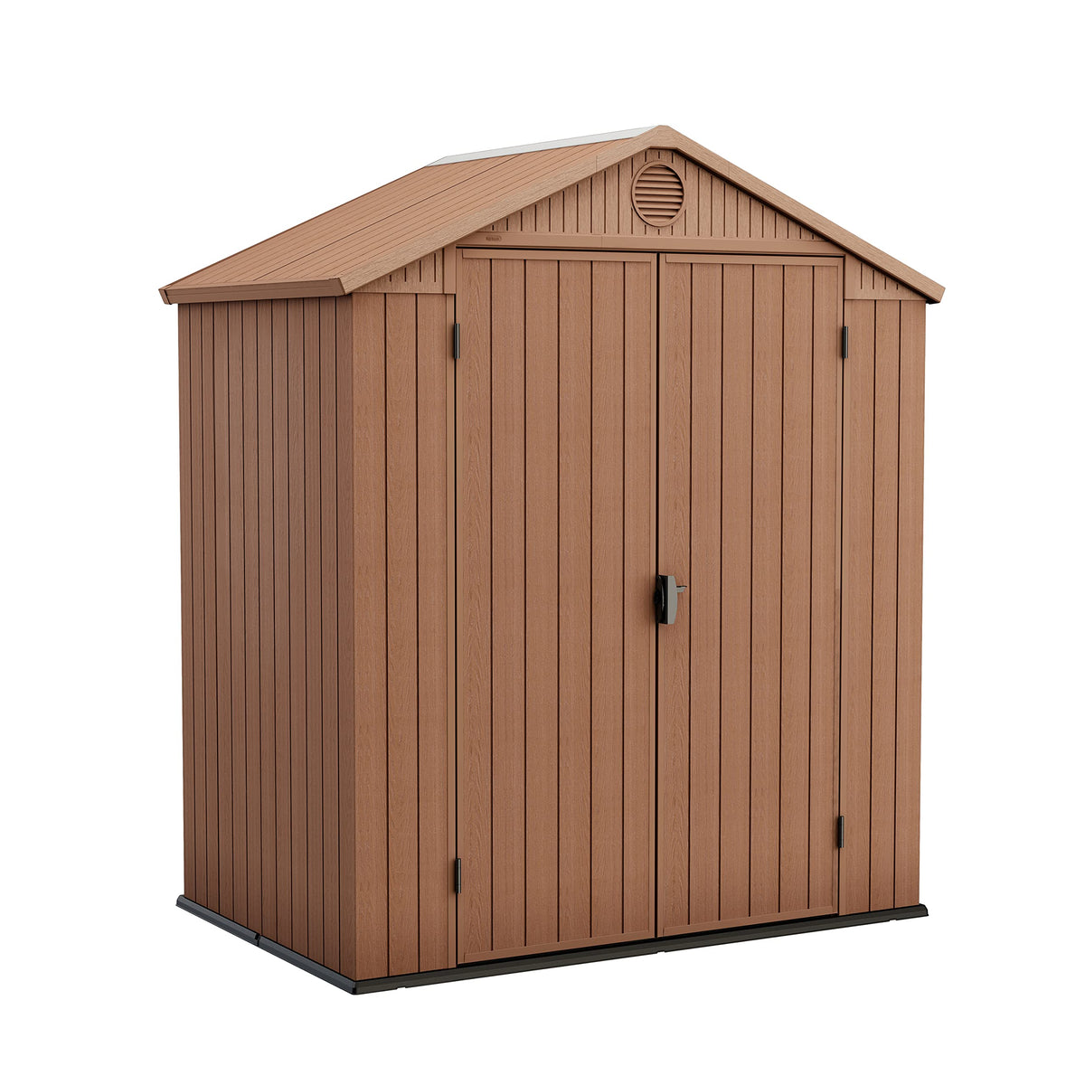 Grey wood-effect resin garden shed 6 x 8 ft with double doors - view 30