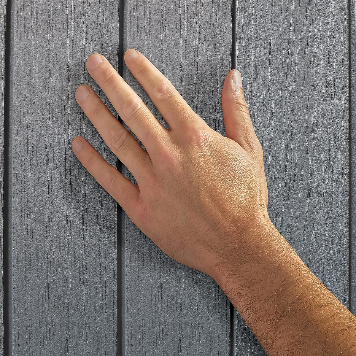 Wood-Effect Resin Garden Shed 1.9 x 2.4 m (6 x 8 ft) French Doors - Grey - image 4