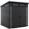 Wood-Effect Resin Garden Shed 2.1 x 2.1 m (7 x 7 ft) Steel-Reinforced Roof - image 1