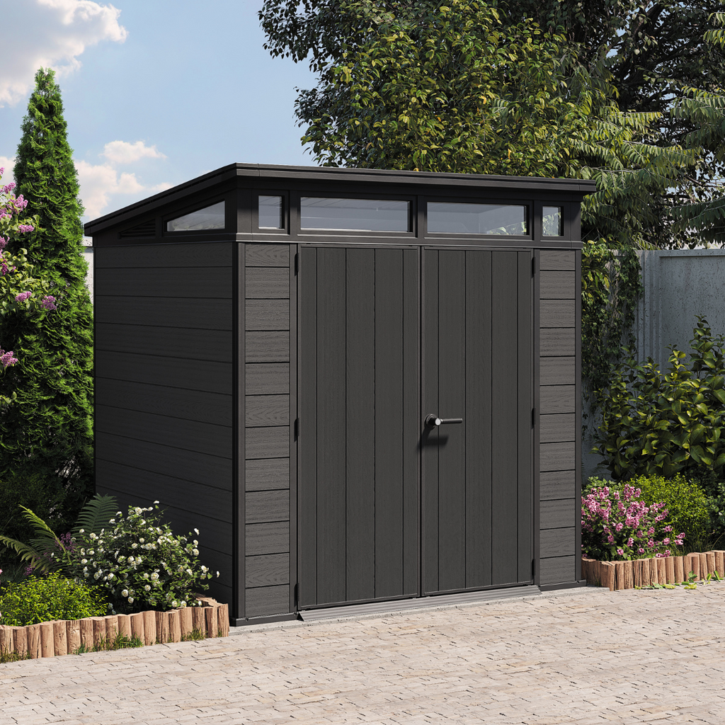 Wood-Effect Resin Garden Shed 2.1 x 2.1 m (7 x 7 ft) Steel-Reinforced Roof - image 2