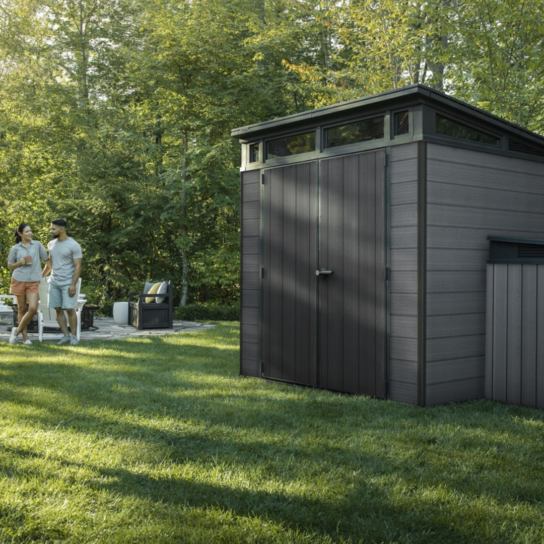 Wood-Effect Resin Garden Shed 2.1 x 2.1 m (7 x 7 ft) Steel-Reinforced Roof - image 3