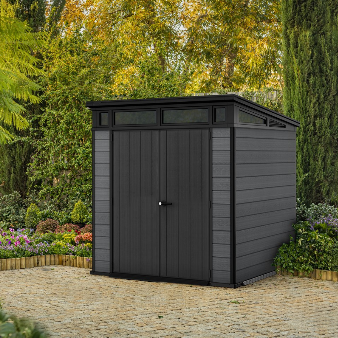 Wood-Effect Resin Garden Shed 2.1 x 2.1 m (7 x 7 ft) Steel-Reinforced Roof - image 5