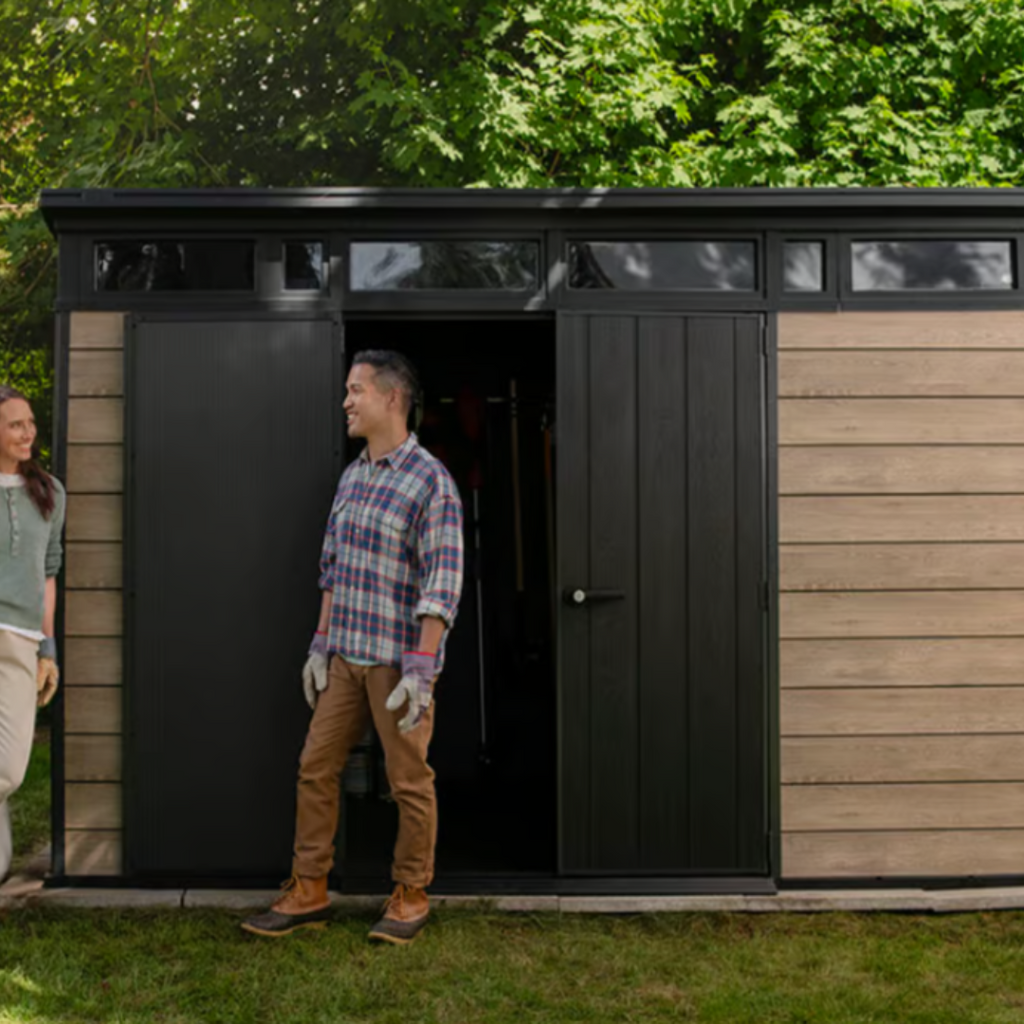 Wood-Effect Resin Garden Shed 3.4 x 2.1 m (11 x 7 ft) Steel-Reinforced Walls - image 3