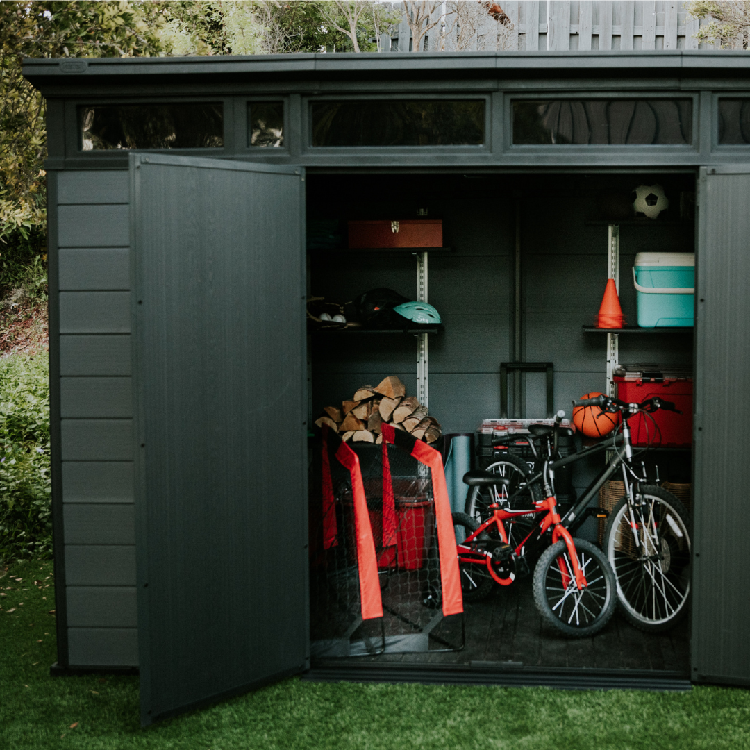 Wood-Effect Resin Garden Shed 3.4 x 2.1 m (11 x 7 ft) with Window Band - image 11