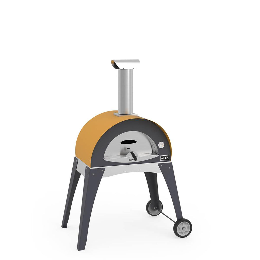 Wood-Fired Pizza Oven Stainless Steel with Firebrick Floor and Pyrometer - view 2