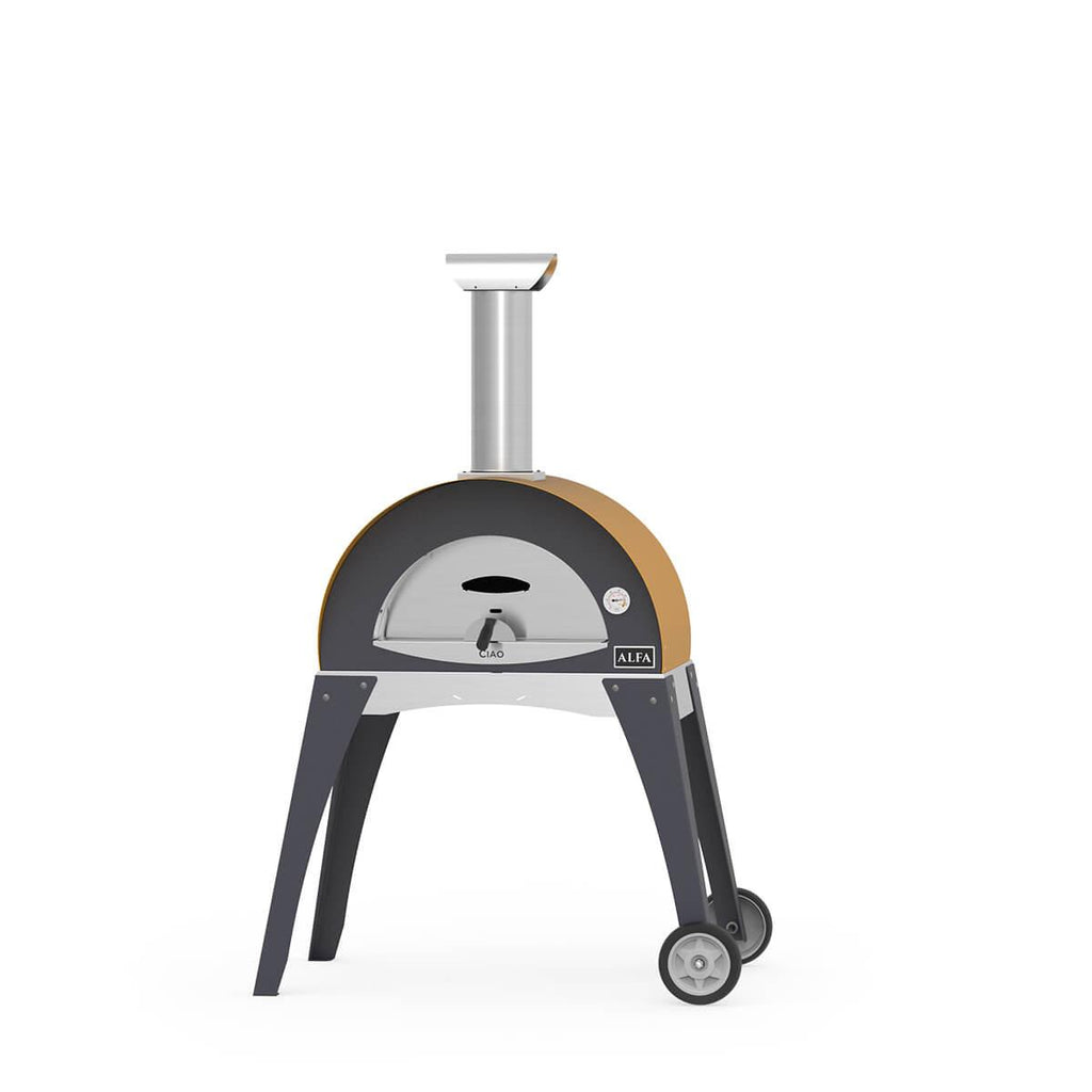 Wood-Fired Pizza Oven Stainless Steel with Firebrick Floor and Pyrometer - view 3
