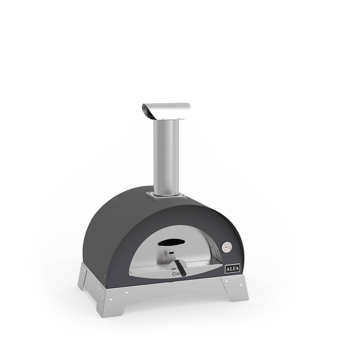 Wood-Fired Pizza Oven Stainless Steel with Firebrick Floor and Pyrometer - view 4