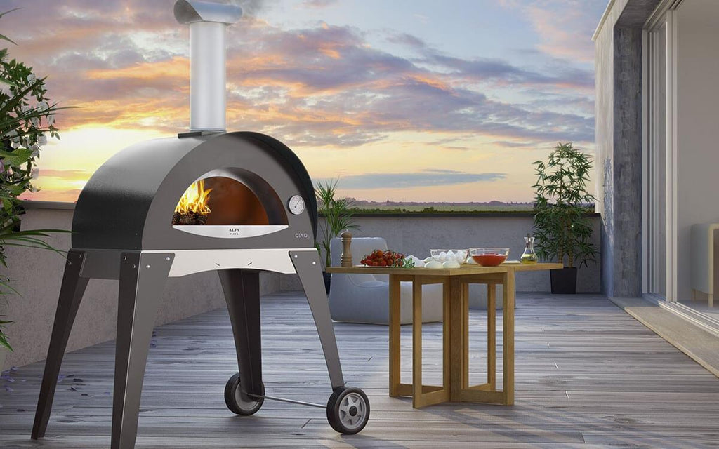 Wood-Fired Pizza Oven Stainless Steel with Firebrick Floor and Pyrometer - view 5