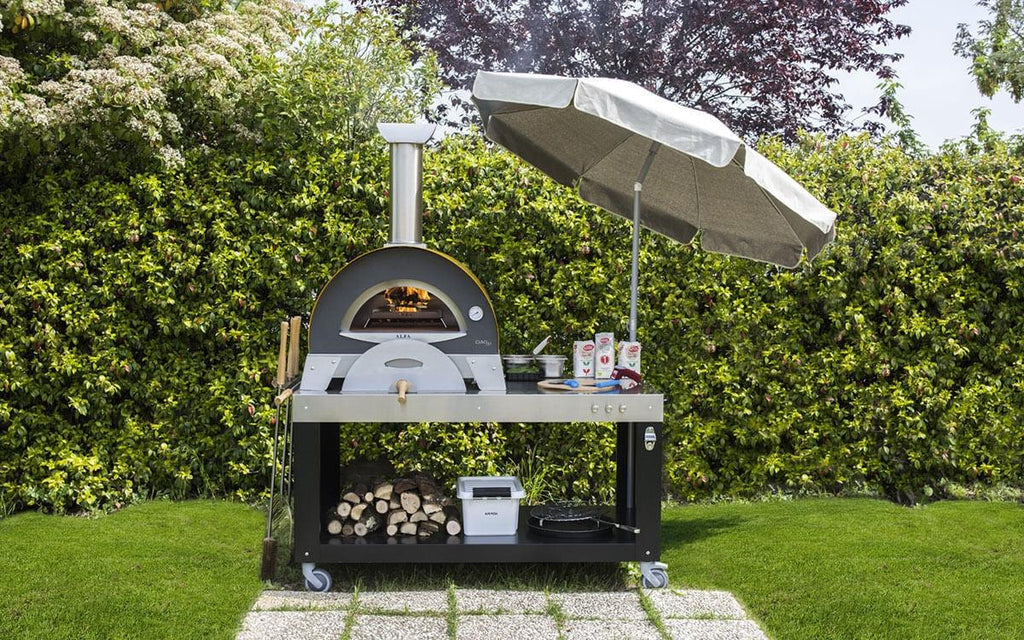 Wood-Fired Pizza Oven Stainless Steel with Firebrick Floor and Pyrometer - view 6