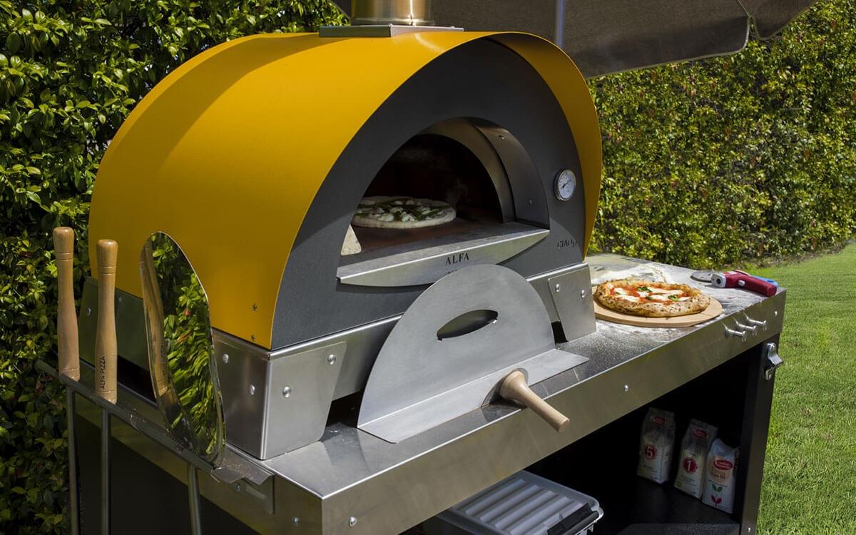 Wood-Fired Pizza Oven Stainless Steel with Firebrick Floor and Pyrometer - view 7